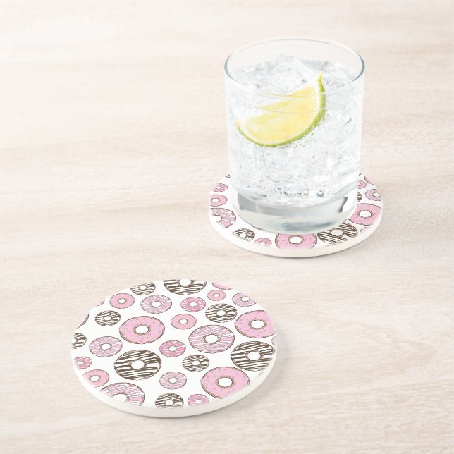 Porta-copos Padrão De Rosquinhas, Rosquinhas Rosa, Rosquinhas  (Lateral)