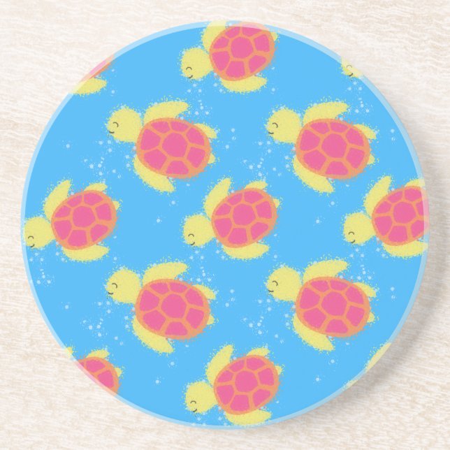 Porta-copos Padrão de tartaruga do mar (Frente)