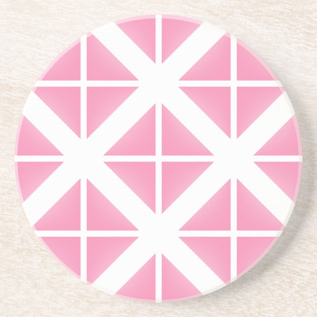 Porta-copos Padrão de Triângulo de Tendência Rosa (Frente)