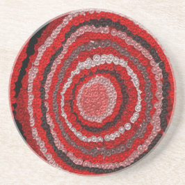 Porta-copos Padrão do Designer Circular Vermelho