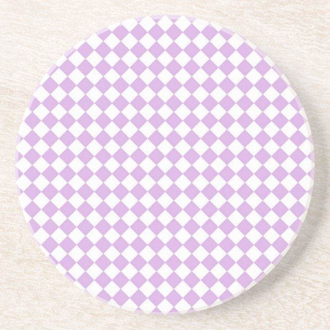 Porta-copos Padrão do verificador roxo e branco (Frente)
