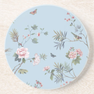 Porta-copos Padrão floral antigo azul
