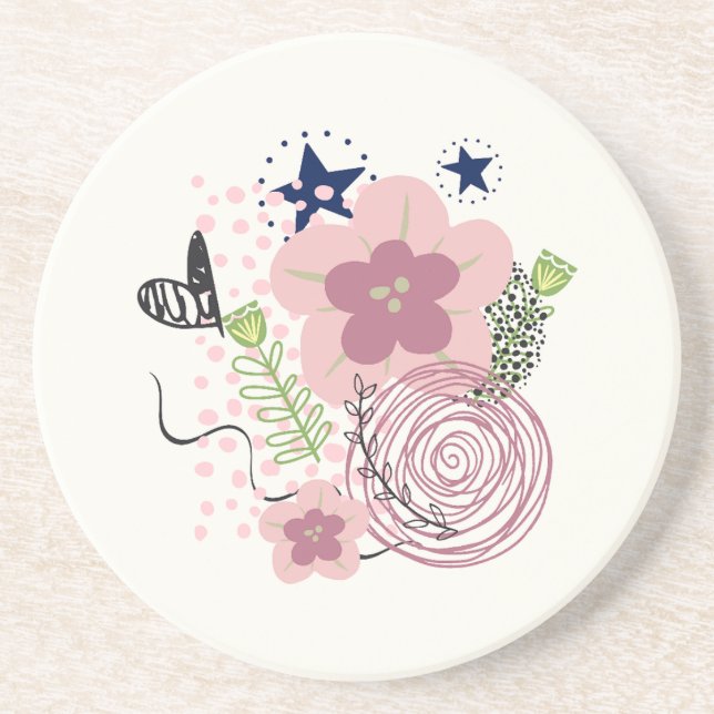 Porta-copos Padrão Floral Bonito (Frente)