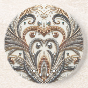 Porta-copos Padrão floral brilhante com gemstone