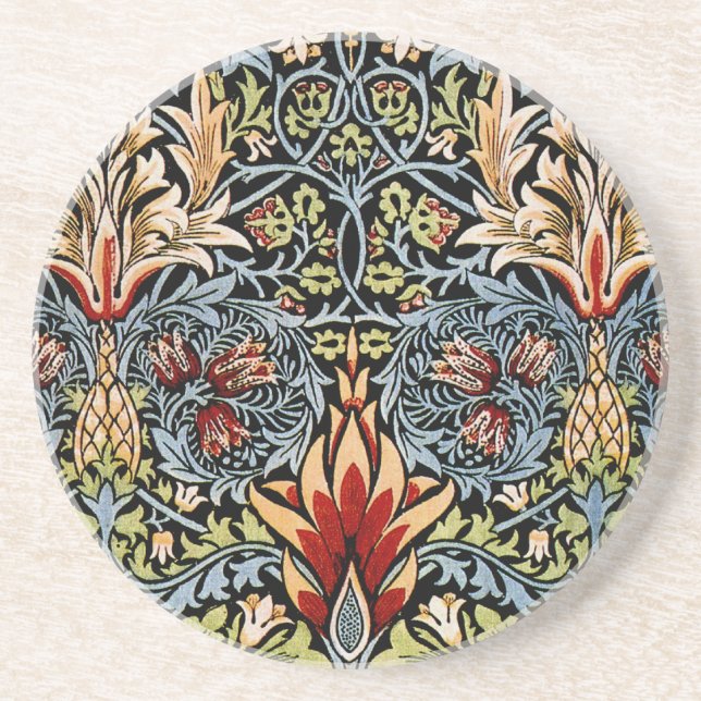 Porta-copos Padrão Floral Cabeça de Cobra de William Morris (Frente)