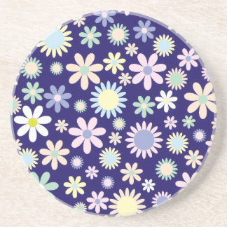 Porta-copos Padrão Floral de Fundo Azul