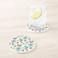 Padrão Floral de Pato Fofo Estética Pastel Kawaii