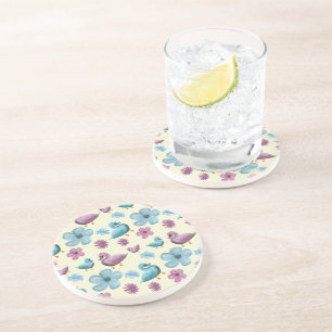 Porta-copos Padrão Floral de Pato Fofo Estética Pastel Kawaii