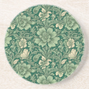 Porta-copos Padrão Floral de Sage Green Vintage