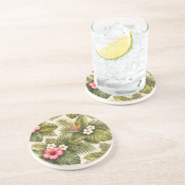 Porta-copos Padrão Floral Tropical – Hibisco, Monstera