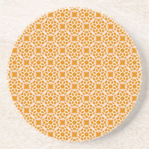 Porta-copos Padrão Geométrico Laranja Branco Sem Costura