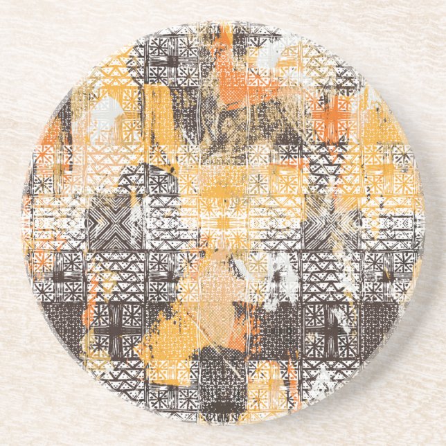 Porta-copos Padrão Geométrico Tribal de Boho (Frente)