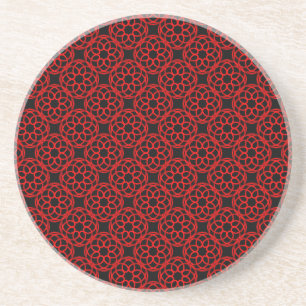 Porta-copos Padrão Geométrico Vermelho e Preto Sem Costura