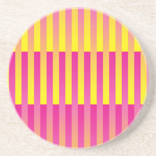 Porta-copos Padrão Listrado Laranja Amarelo Rosa