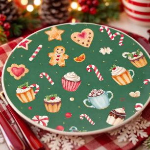 Porta-copos Padrão Personalizado de Panificação de Natal
