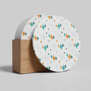 Porta-copos Padrão Starburst Mid Century Modern