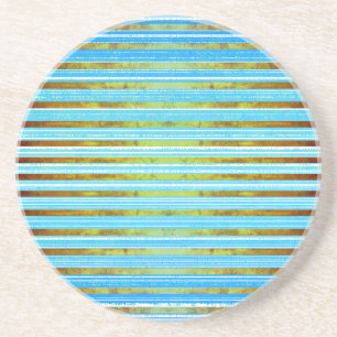 Porta-copos Padrão Turquesa, Verde e Stripes Brancas