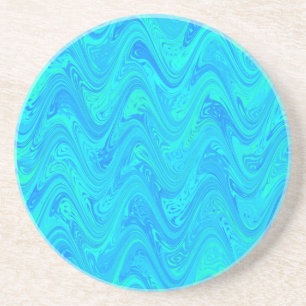 Porta-copos Padrão Verde Azul Marbling