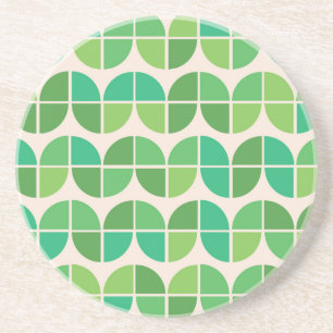 Porta-copos Padrão Verde Geométrico do meio século
