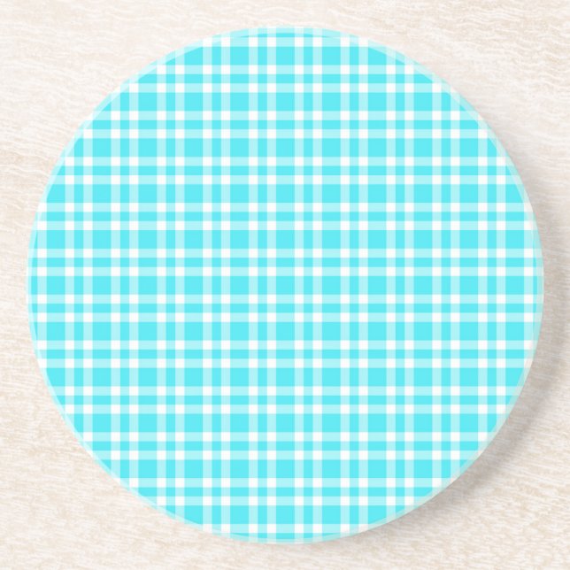 Porta-copos Padrão Xadrez Azul Branco (Frente)