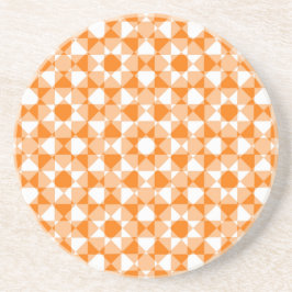 Porta-copos Padrão Xadrez Diamante Laranja Branco em Xadrez