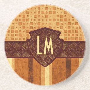Porta-copos Padrões ambarinos da laranja de Brown do Grunge