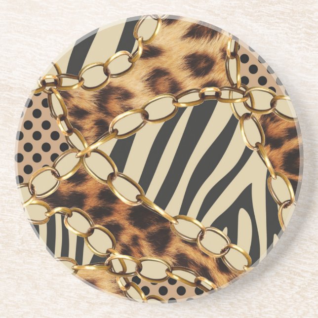Porta-copos Padrões de Impressão de Animais Leopardo Sem Costu (Frente)