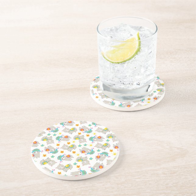 Porta-copos Padrões De Lhamas, Llamas Cutas, Alpacas, Flores (Lateral)