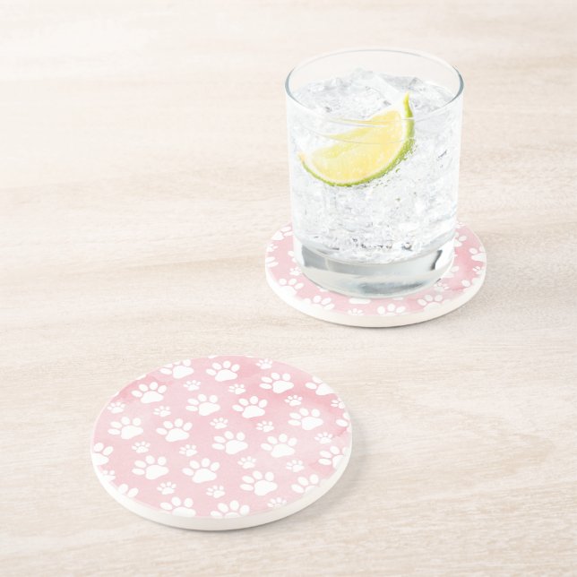 Porta-copos Padrões De Patas, Pestanas Brancas, Aquarelas, Ros (Lateral)