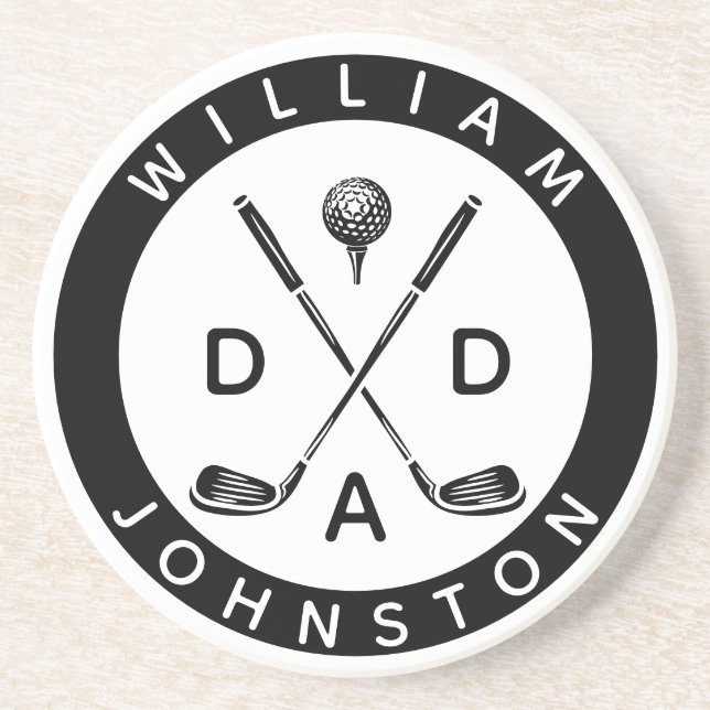 Porta-copos Pai Moderno Nome Personalizado Peles do Lover Golf (Frente)