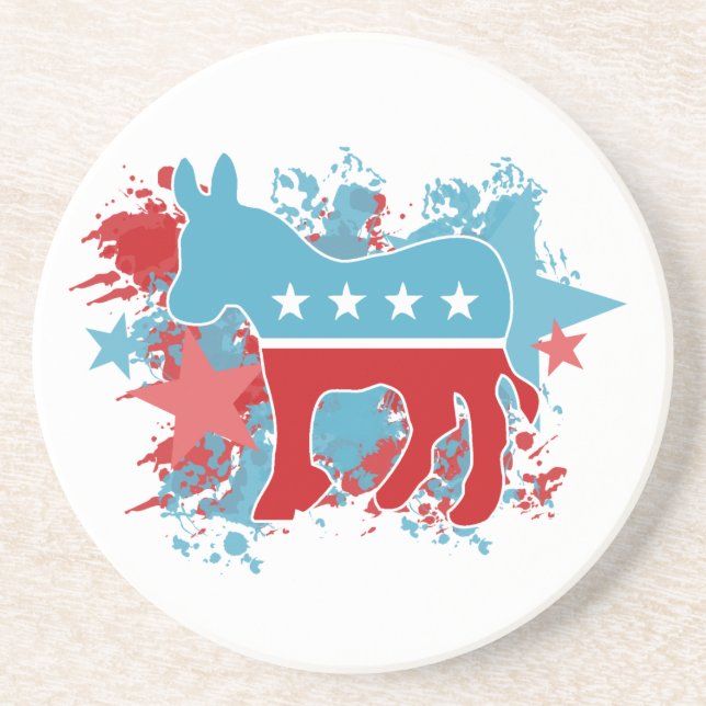 Porta-copos Paint Splatters Democrat Donkey (Frente)