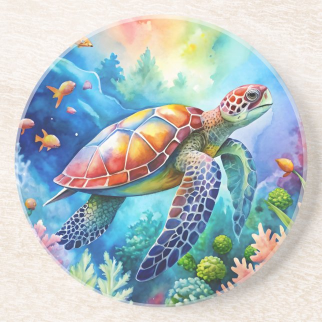 Porta-copos Painted Sea Turtle  (Frente)