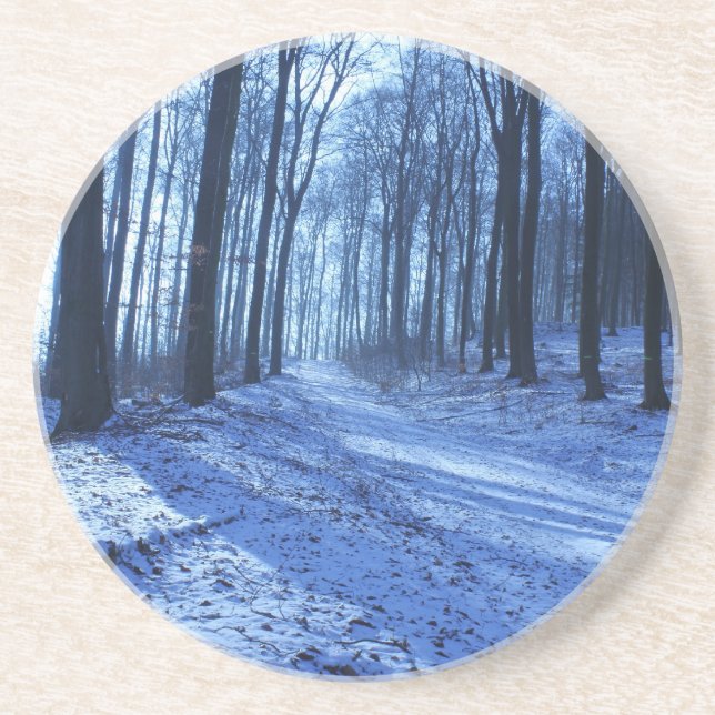 Porta-copos Paisagem azul do inverno (Frente)