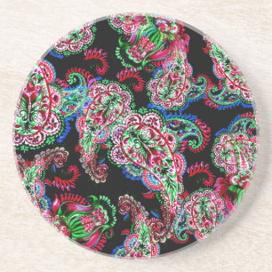 Porta-copos Paisley Floral, Fundo Étnico.