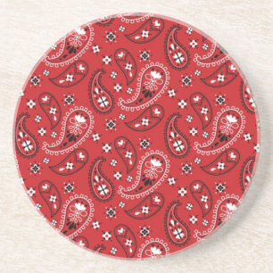 Porta-copos Paisley Pattern com Fundo Vermelho-23214