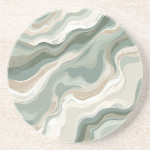 Porta-copos Pale Verde Oliva Bege Creme Bege Abstrato Costeiro