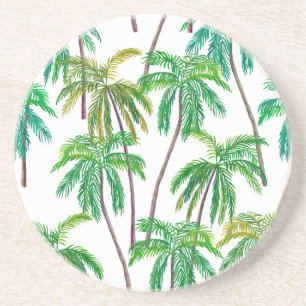 Porta-copos Palmas acrílicas: Textura têxtil de verão.