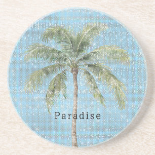 Porta-copos Palmeira Tropical Céu Azul Brilho 