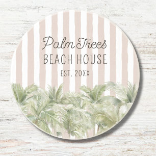 Porta-copos Palmeiras tropicais Belga Stripes Beach House