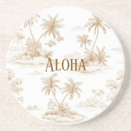 Porta-copos Palmeiras Tropicais da Ilha Tropical Marrom Creme 