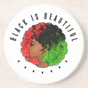 Porta-copos Pan-africana menina mulher negra verde vermelho or
