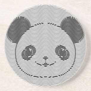 Porta-copos Panda Bear Face On Wave Patterno