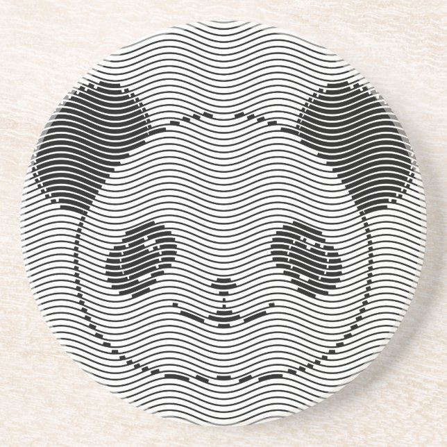 Porta-copos Panda Bear Face On Wave Patterno (Frente)