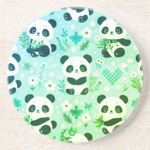 Porta-copos Panda Bear Pattern Green Impressão