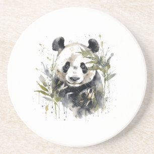 Porta-copos Panda giro entre a aquarela de bambu