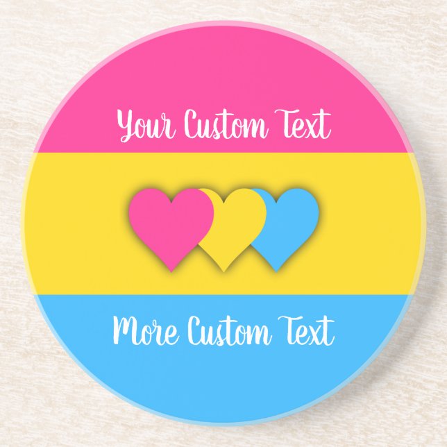 Porta-copos Pansexuality pride flag with text (Frente)