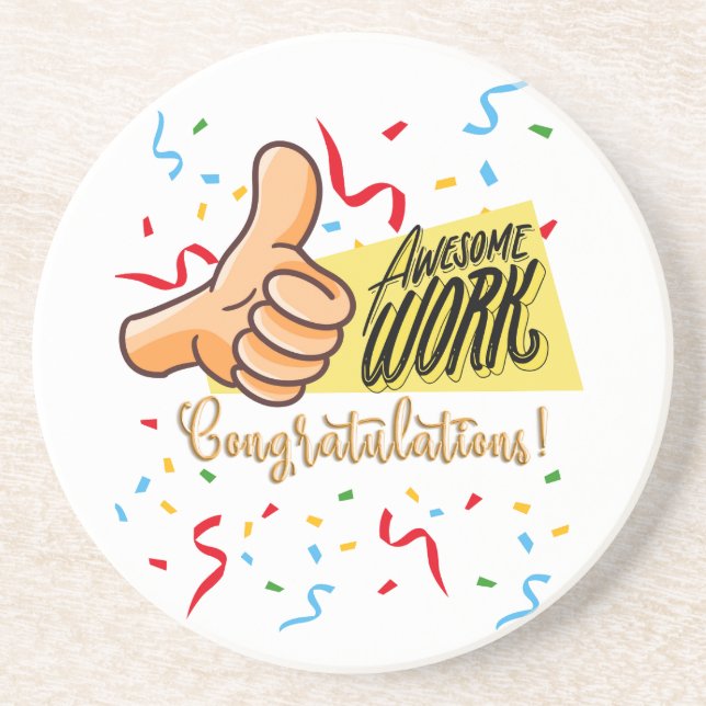 Porta-copos parabéns de trabalho awsome (Frente)