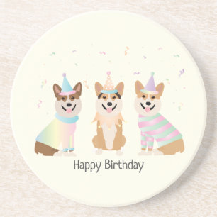 Porta-copos Parabéns Pembroke Welsh Corgi Dogs