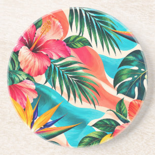 Porta-copos Paraíso Botânico de Hibisco Tropical Arte