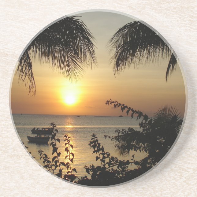 Porta-copos Paraíso tropical da praia (Frente)